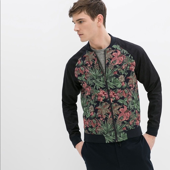 zara man floral jacket